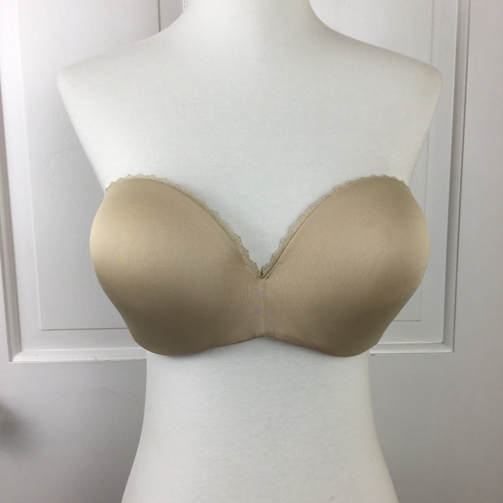 Lily of France Push Up Strapless Bra 36C Nude